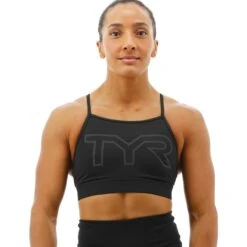 Reggiseno TYR Solid Sports High Nero Grigio