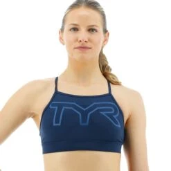 Reggiseno TYR Solid Sports High Blu Marino