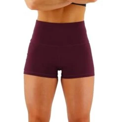 Pantaloncini TYR Base Kinetic High-Rise Rosso Scuro Donna