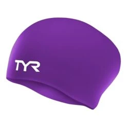 Cuffia Nuoto TYR Silicone Long Hair Blu Lilla