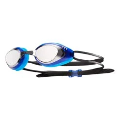 Occhialini Nuoto TYR Blackhawk Racing Nero Blu Con Lenti A Specchio