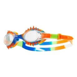 Occhialini TYR Swimple TM Spikes Tie Rosso Verde Blu Con Lenti Trasparenti Bambini