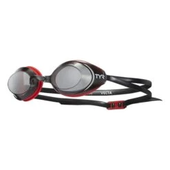 Occhialini Nuoto TYR Vecta Racing Rosso Nero Con Lenti Scure Nero