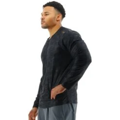 Maglia TYR Airtec Long Camo Manica Lunga Nero Grigio -Tyr tyr mptlbc3a001 003