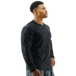 Maglia TYR Airtec Long Camo Manica Lunga Nero Grigio -Tyr tyr mptlbc3a001 005