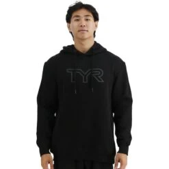 Felpa Con Cappuccio TYR Ultrasoft Big Logo Tech Nero Bianco