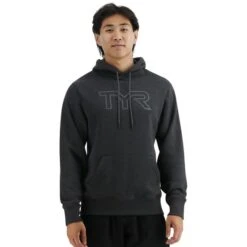 Felpa Con Cappuccio TYR Ultrasoft Big Logo Tech Grigio Scuro