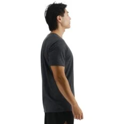 T-shirt TYR Ultrasoft Big Logo Manica Corta Grigio Nero -Tyr tyr usstmc3a255 004