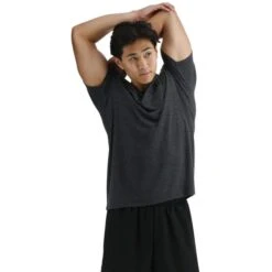 T-shirt TYR Ultrasoft Big Logo Manica Corta Grigio Nero -Tyr tyr usstmc3a255 005