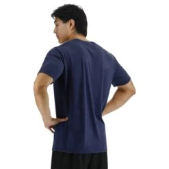 T-shirt TYR Ultrasoft Big Logo Manica Corta Blu Scuro -Tyr tyr usstmc3a401 004