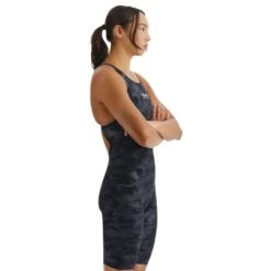 Costume TYR Venzo Camo Open Back Nero Grigio Donna -Tyr tyr vzcob6a001 005